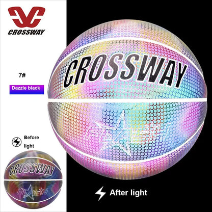 Holographic Reflective Basketball Ball Wear-Resistant Luminous Night